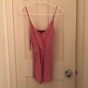 Red and white striped romper
